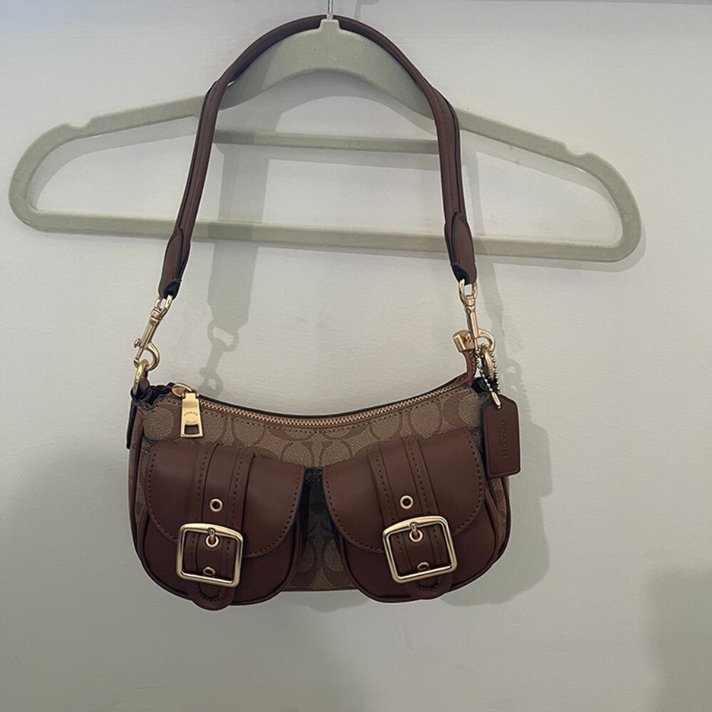 Coach Brown Leather Motorcycle Bags Coach Baxter Bag
